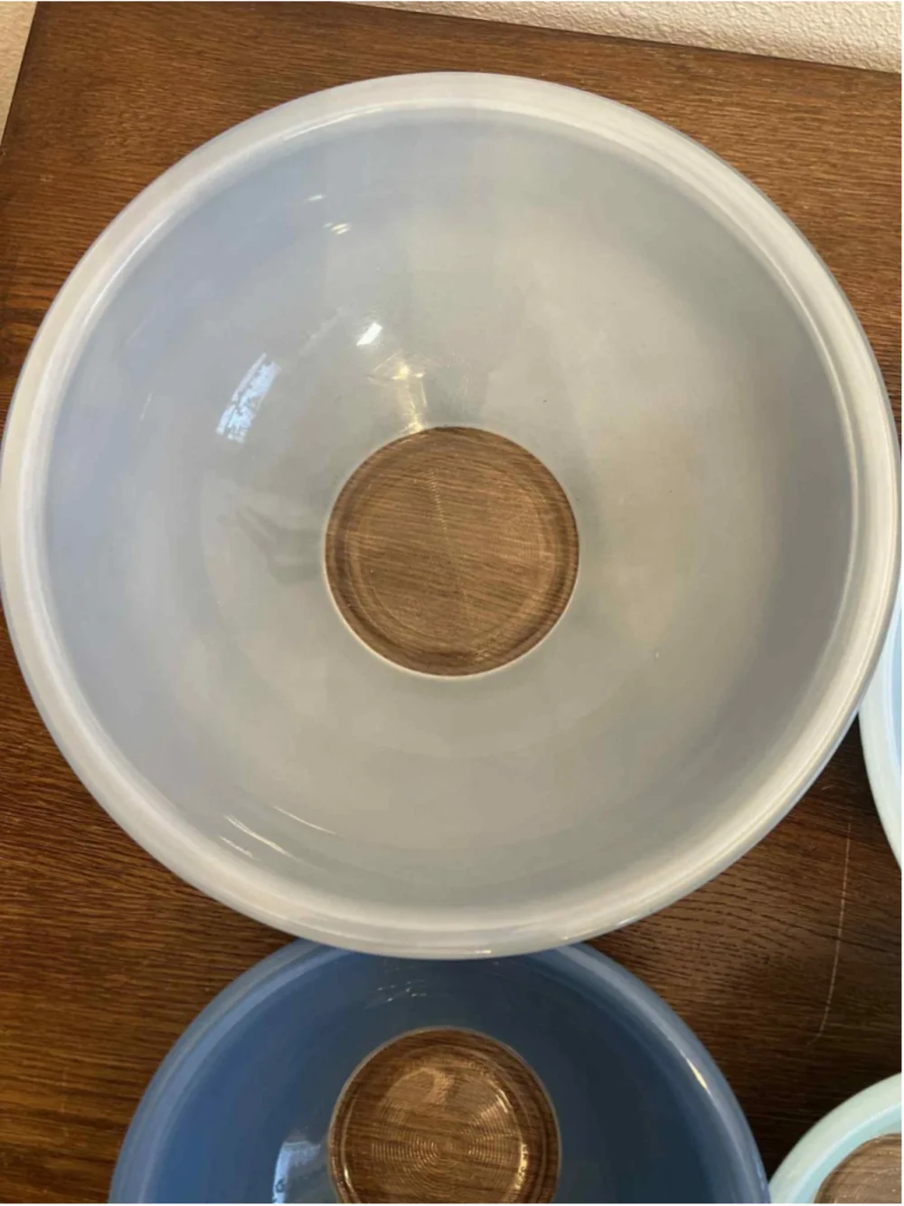 Vintage Pyrex Mixing Bowl Set of 4 Blue Ombre Nesting Bowls Mid Century Kitchen